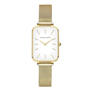 New Elegant Square Women Stainless Steel Mesh Strap Fashion Japanese Movement Rose Gold Tone Leisure Fashion Watches
